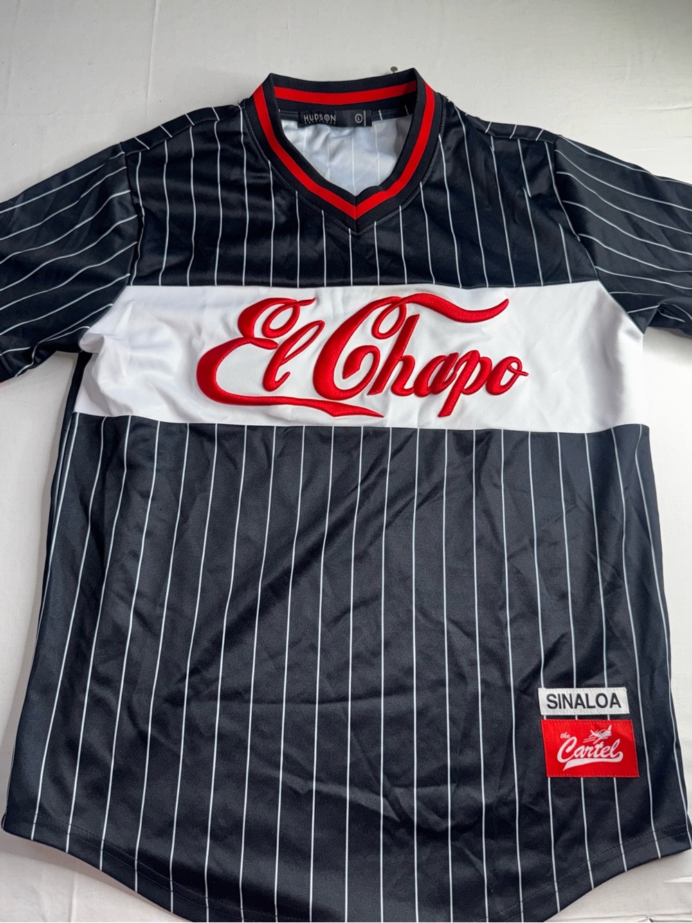 Hudson Jeans El Chapo Black Pinstripe Short-Sleeve Shirt